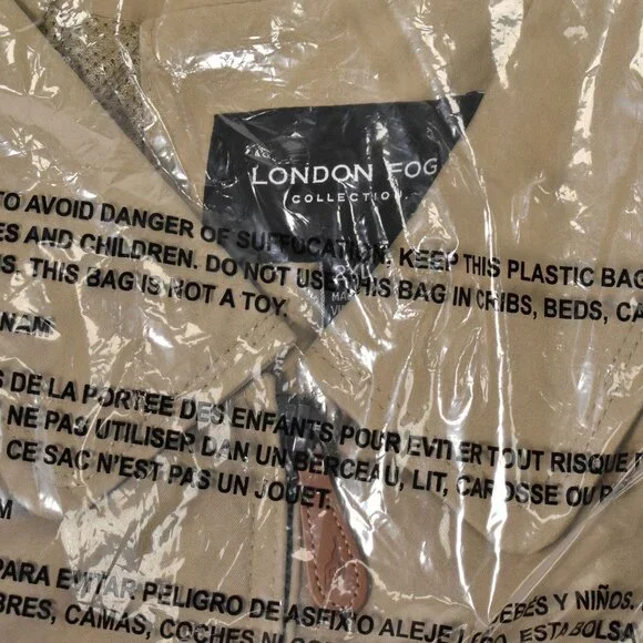 London Fog Mens Golf Jacket 2XL Camel Microfiber Lightweight Solid Zip Front NEW - Picture 8 of 9